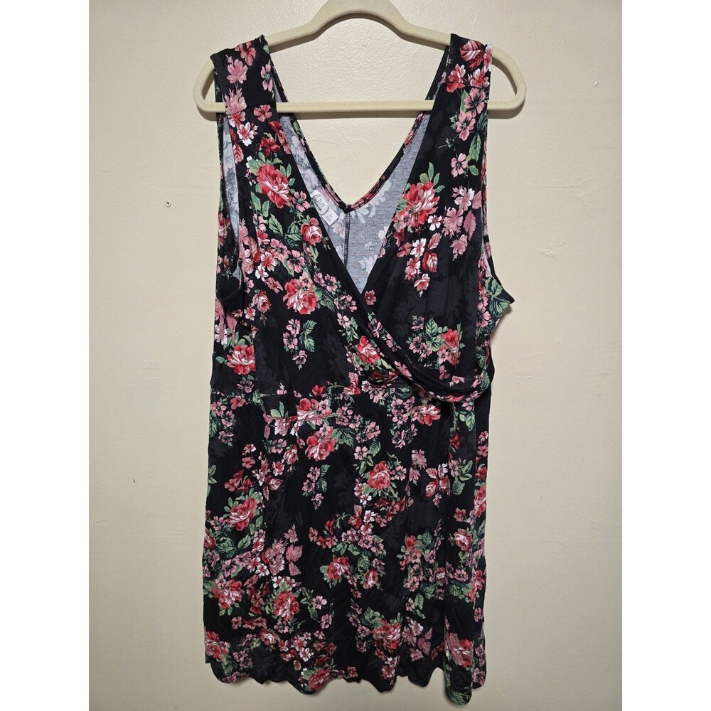 Maurices 24/7 Floral Sleeveless Wrap Mini Dress Plus Size Womens 3X